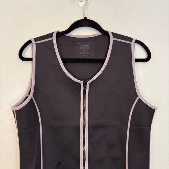 SAUNAFX Neoprene Sauna Vest Top Mens M/L Black Slimming Microban Zip Workout Gym - Picture 3 of 7